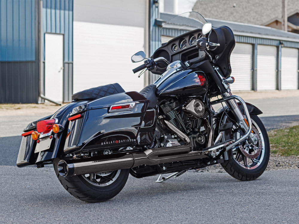 2-into-1 Sidewinder Exhaust - Lava Chrome with Black End Cap. Fits Touring 2017up. S&S - Image 2