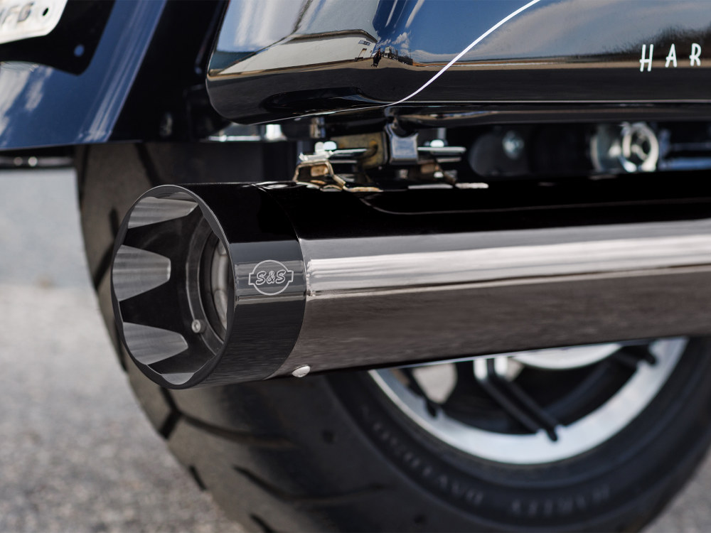 2-into-1 Sidewinder Exhaust - Lava Chrome with Black End Cap. Fits Touring 2017up. S&S - Image 4