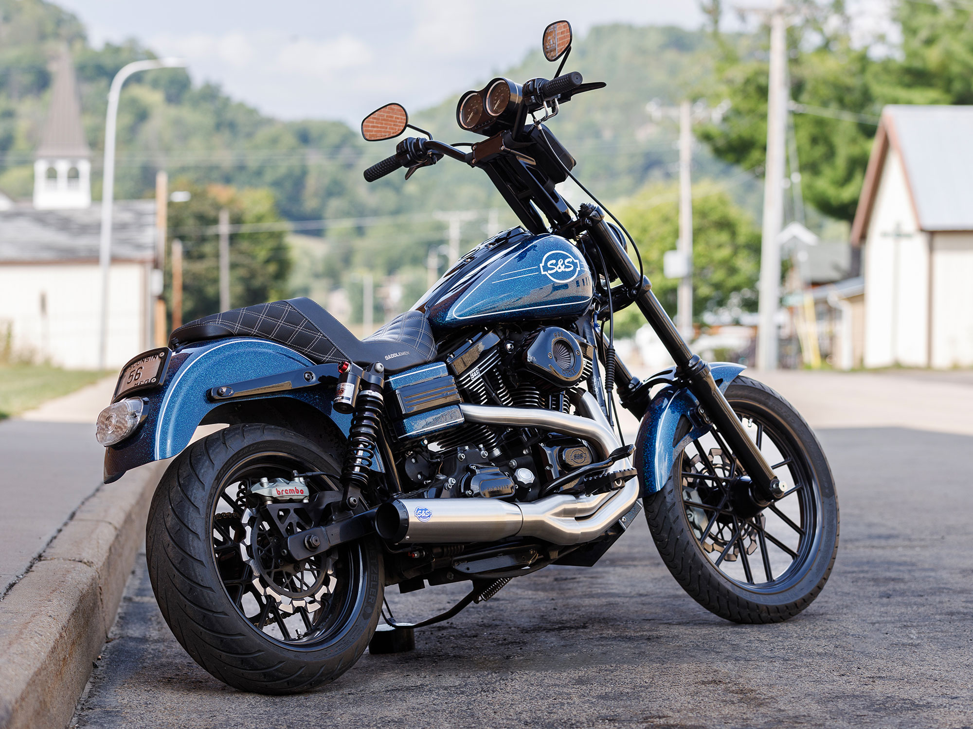 2-into-1 Qualifier Exhaust - Stainless Steel with Black End Cap. Fits Dyna 2006-2017 S&S - Image 2