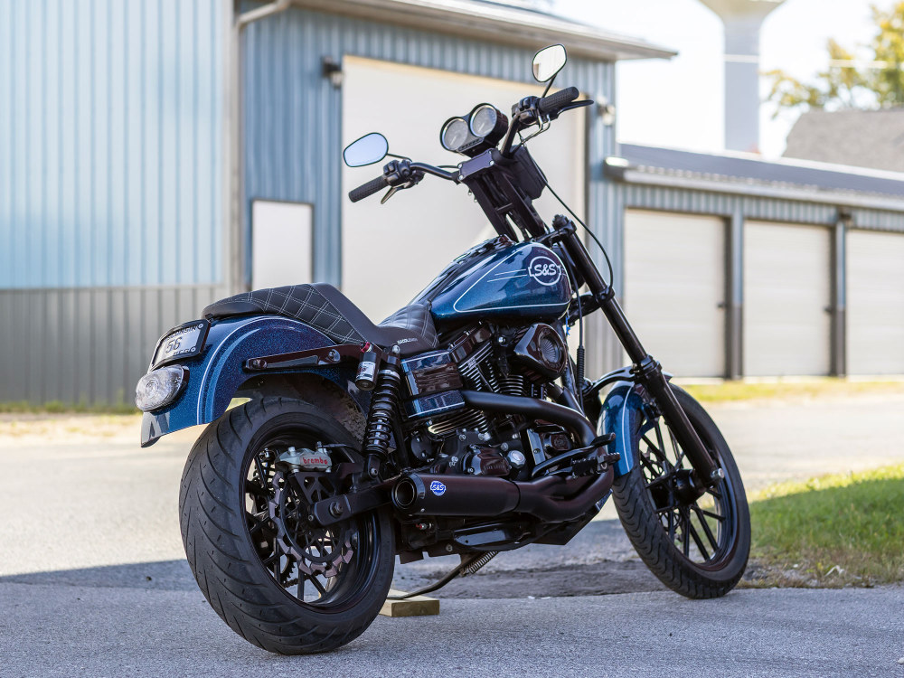 2-into-1 Qualifier Exhaust - Black with Black End Cap. Fits Dyna 2006-2017 S&S - Image 2