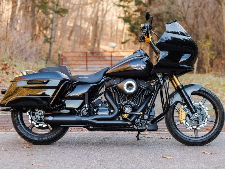2-into-1 Qualifier Exhaust - Black with Black End Cap. Fits Touring 2017up S&S