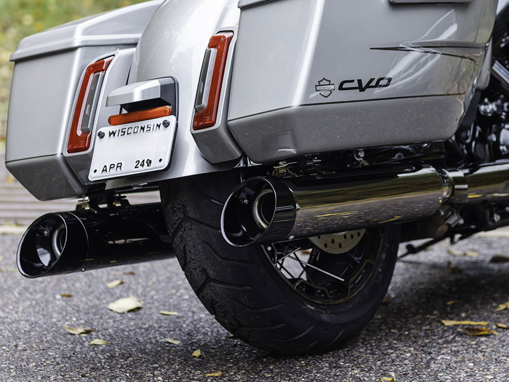 4-1/2in. Mk45 Slip-On Mufflers - Lava Chrome with Black Cutlass End Caps. Fits Touring 2017up. S&S - Image 2