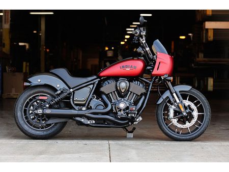 Qualifier 2-into-1 Exhaust - Black. Fits Indian Cruiser 2022up S&S