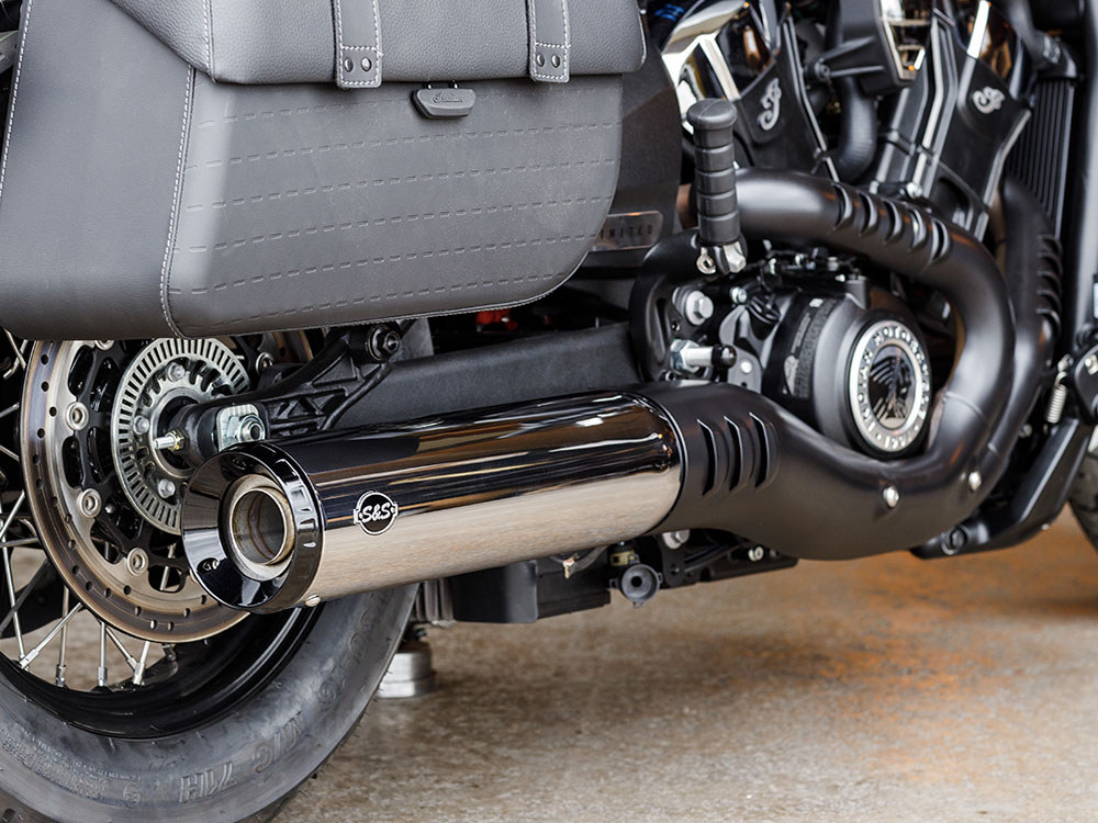 Grand National Slip-On Muffler - Chrome with Black End Cap. Fits Indian Scout 2025up S&S - Image 4