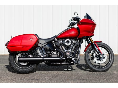4in. Grand National Slip-On Muffler - Black with Black End Cap. Fits Softail Street Bob, Low Rider S, Low Rider ST & Heritage 2025up S&S