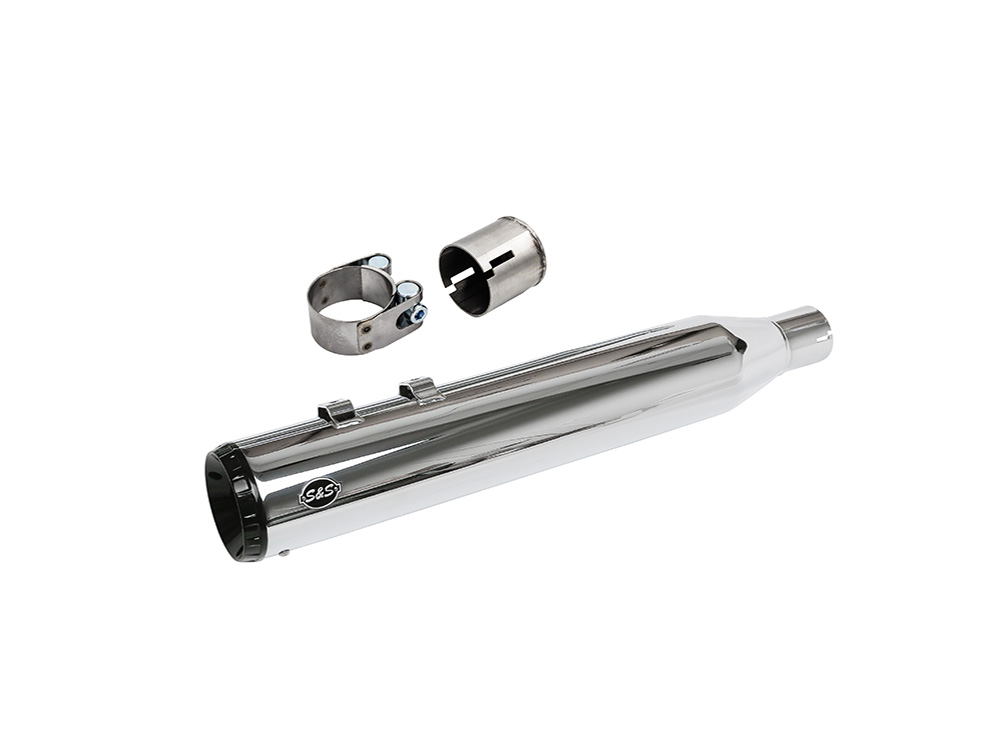 Swindler 2-into-1 4.5in. Muffler Kit - Chrome with Black End Cap. Fits Touring 2017up S&S - Image 2