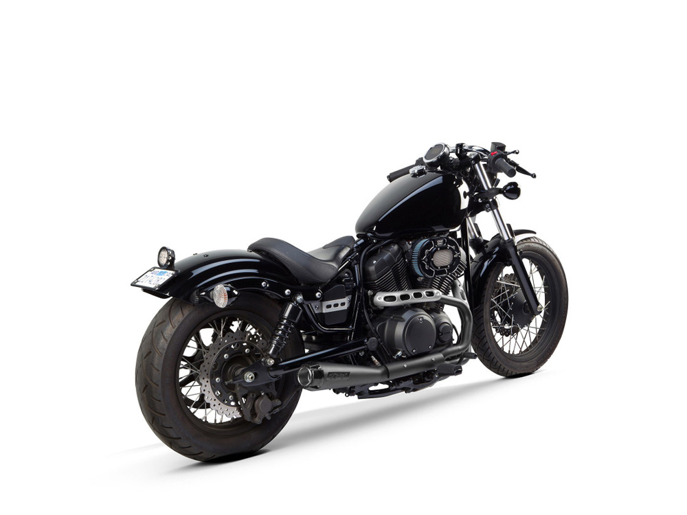 Comp-S 2-into-1 Exhaust - Black with Carbon Fiber End Cap. Fits Yamaha Bolt 2013up. TWO BROTHERS RACING EXHAUST - Image 2