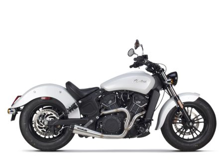 Comp-S 2-into-1 Exhaust - Stainless Steel with Carbon Fiber End Cap. Fits Indian Scout 2015-2024 & fits 2017 Victory Octane. TWO BROTHERS RACING EXHAUST