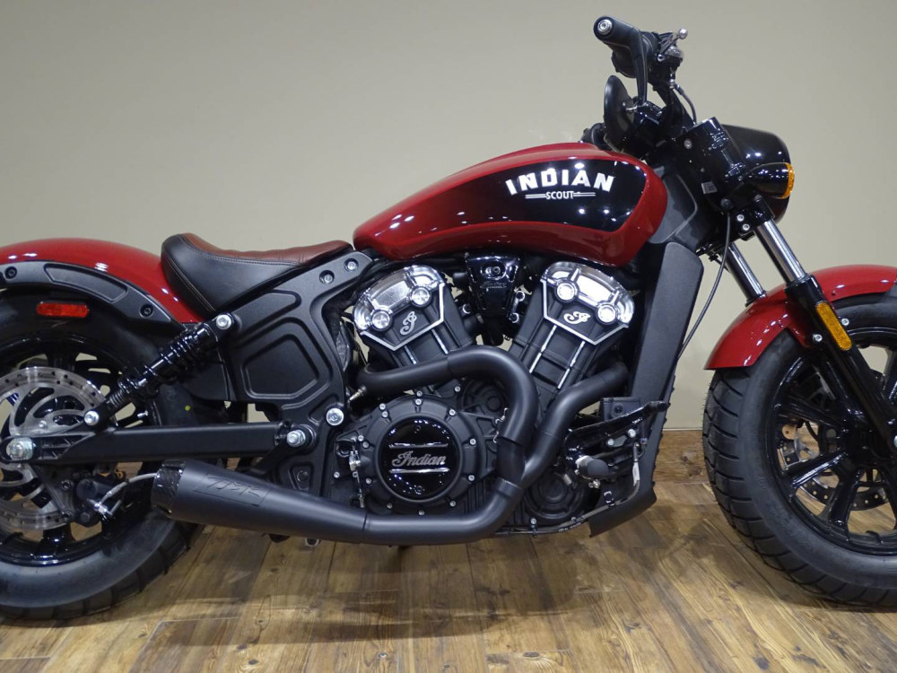 Comp-S 2-into-1 Exhaust - Stainless Steel with Carbon Fiber End Cap. Fits Indian Scout 2015-2024 & fits 2017 Victory Octane. TWO BROTHERS RACING EXHAUST - Image 3