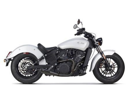 Comp-S 2-into-1 Exhaust - Black with Carbon Fiber End Cap. Fits Indian Scout 2015-2024 & also fits Victory Octane. TWO BROTHERS RACING EXHAUST