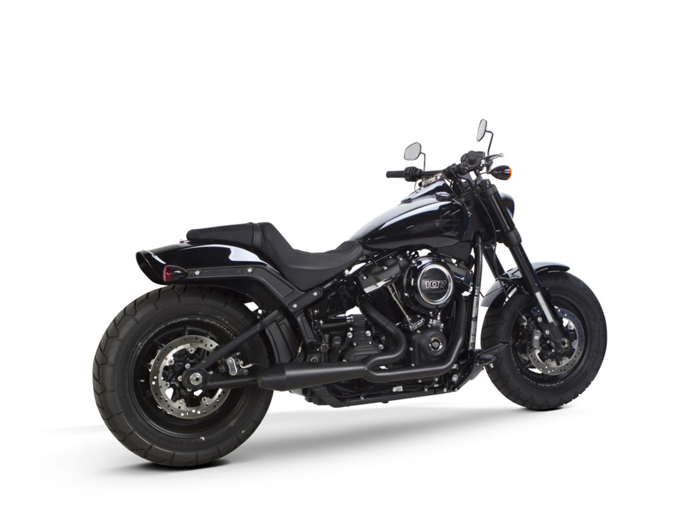 Megaphone Gen II 2-into-1 Exhaust - Black. Fits Softail 2018-2024 with Non-240 Rear Tyre. TWO BROTHERS RACING EXHAUST - Image 2