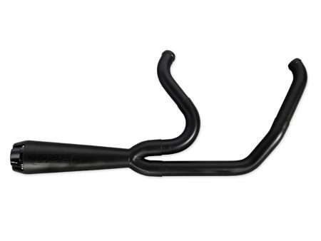 Comp-S 2-into-1 Exhaust - Black with Carbon Fiber End Cap. Fits Softail Breakout & Fat Boy 2018-2024 TWO BROTHERS RACING EXHAUST