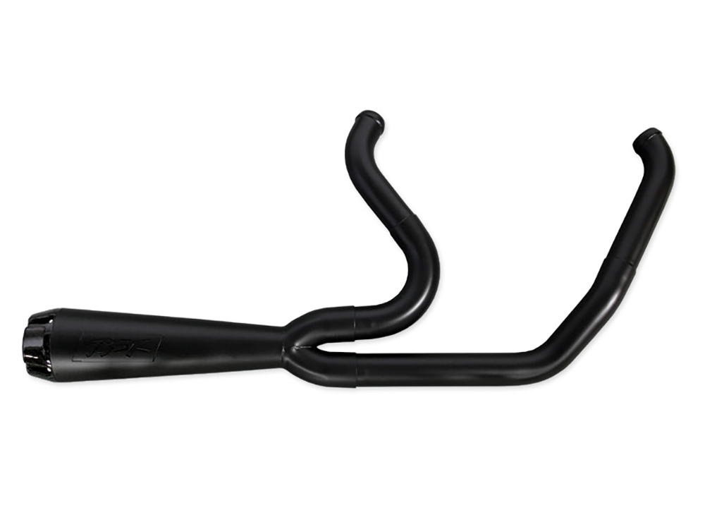 Comp-S 2-into-1 Exhaust - Black with Carbon Fiber End Cap. Fits Softail Breakout & Fat Boy 2018-2024 TWO BROTHERS RACING EXHAUST