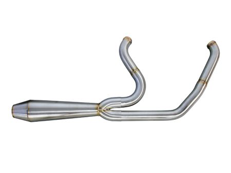 Megaphone Gen II 2-into-1 Exhaust - Stainless Steel. Fits Softail Breakout & Fat Boy 2018-2024 TWO BROTHERS RACING EXHAUST