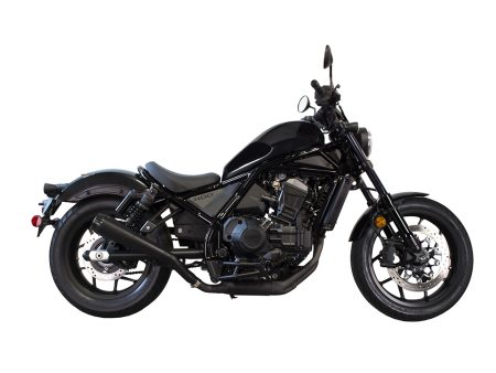 Comp-S Slip-On Muffler - Black with Carbon Fiber End Cap. Fits Honda CMX / Rebel 1100cc 2021up. TWO BROTHERS RACING EXHAUST
