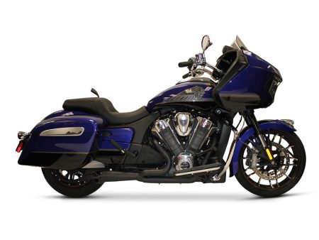 Shorty Turnout 2-into-1 Exhaust - Black. Fits Indian Challenger 2020up TWO BROTHERS RACING EXHAUST