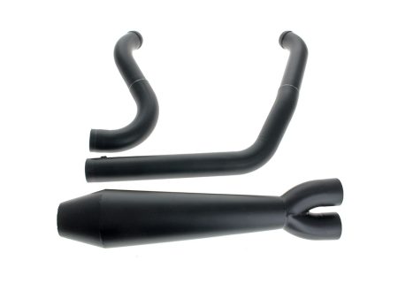 Megaphone Gen II 2-into-1 Exhaust - Black. Fits Softail 2018up with Non-240 Rear Tyre TWO BROTHERS RACING EXHAUST