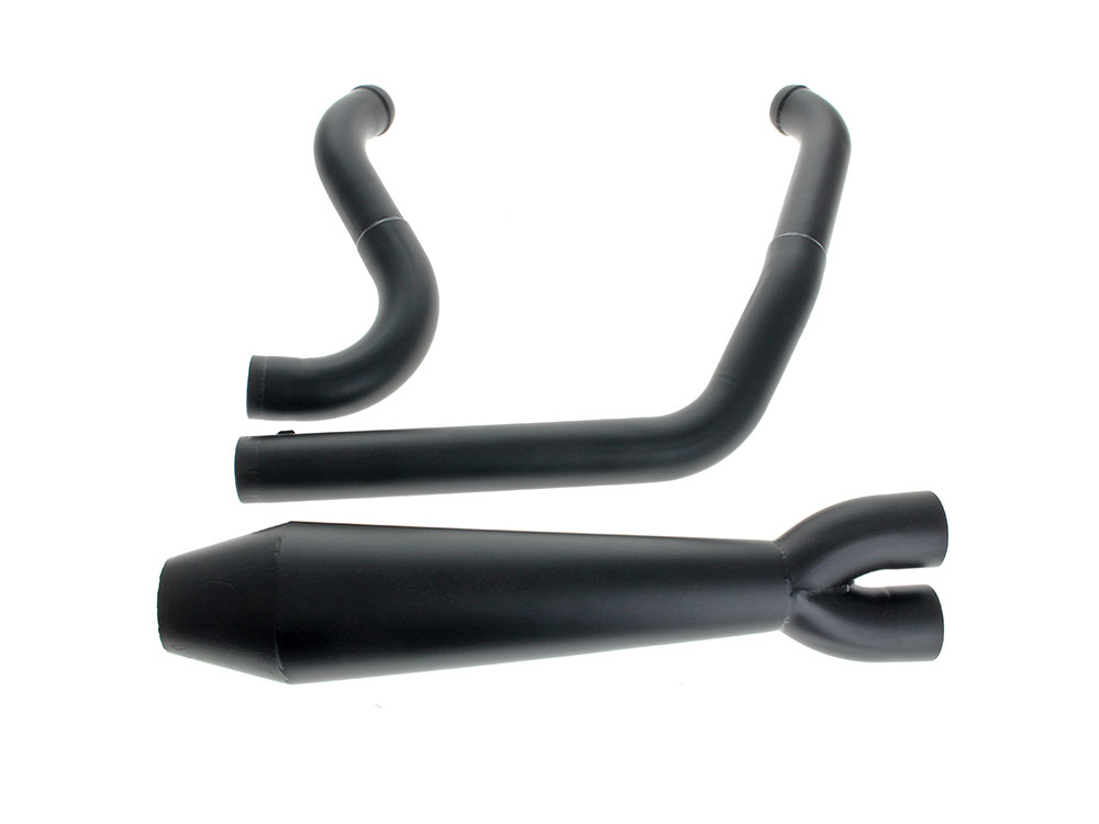 Megaphone Gen II 2-into-1 Exhaust - Black. Fits Softail 2018up with Non-240 Rear Tyre TWO BROTHERS RACING EXHAUST