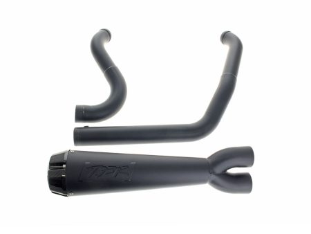 Comp-S 2-into-1 Exhaust - Black with Carbon Fiber End Cap. Fits Softail Breakout & Fat Boy 2018up TWO BROTHERS RACING EXHAUST