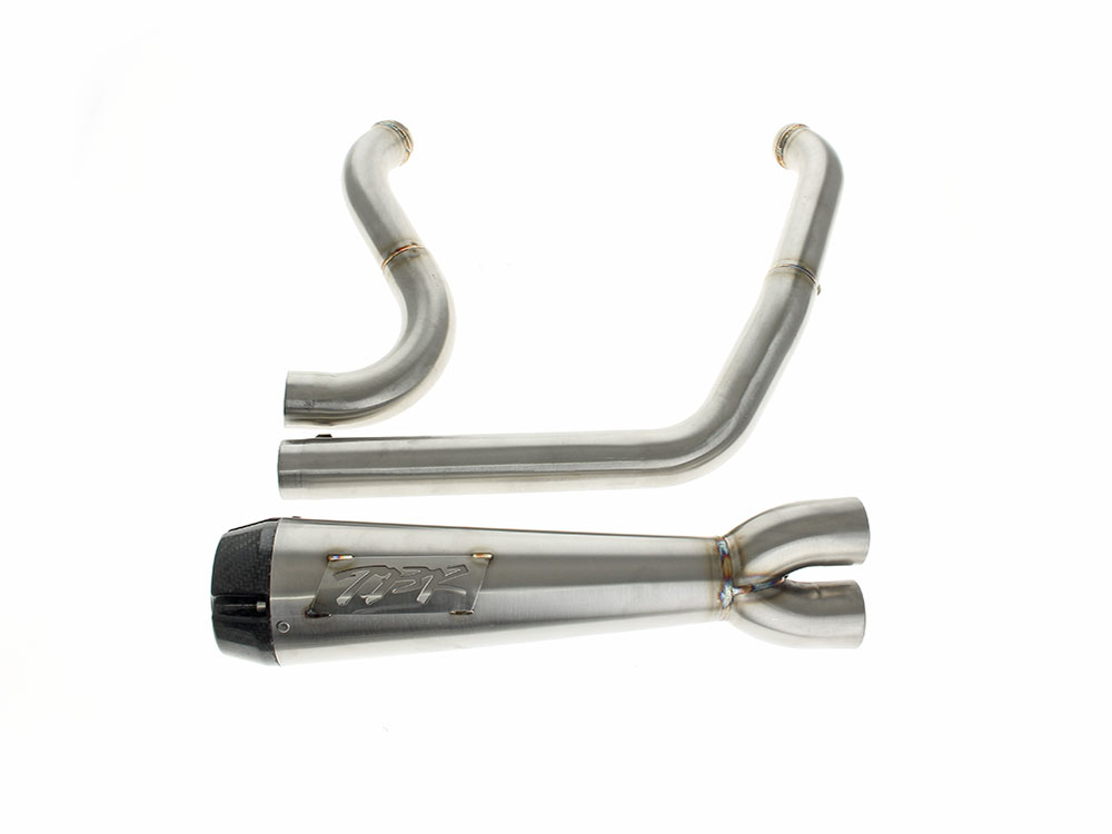 Comp-S 2-into-1 Exhaust - Stainless Steel with Carbon Fiber End Cap. Fits Softail Breakout & Fat Boy 2018up TWO BROTHERS RACING EXHAUST