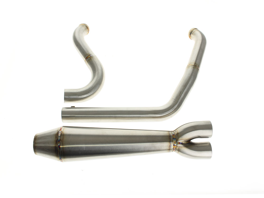 Megaphone Gen II 2-into-1 Exhaust - Stainless Steel. Fits Softail Breakout & Fat Boy 2018up TWO BROTHERS RACING EXHAUST