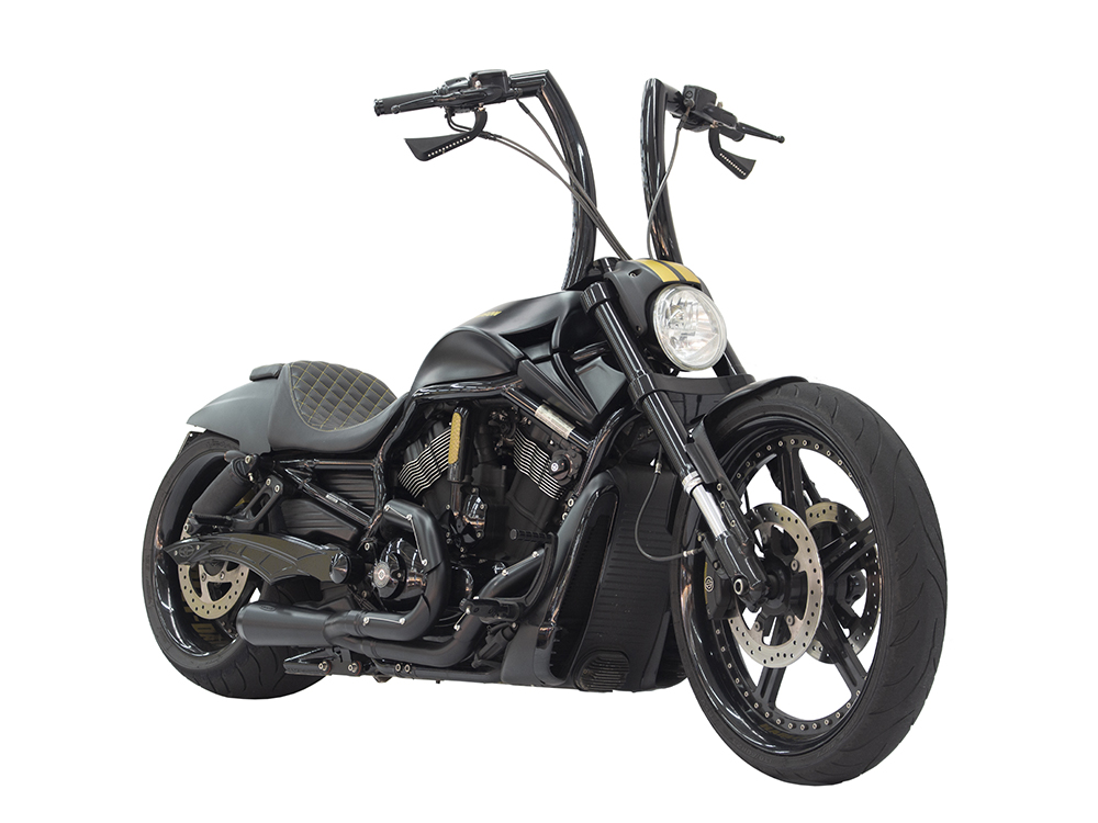 Assault 2-into-1 Exhaust - Black. Fits V-Rod 2007-2017. Trask Performance - Image 2