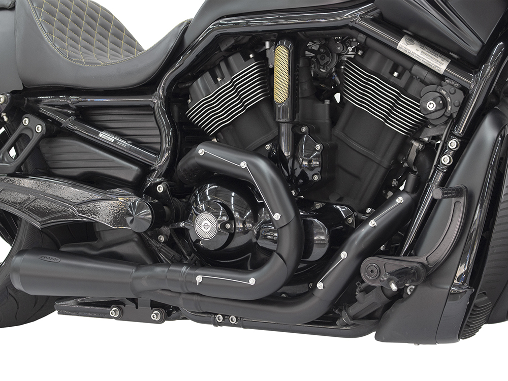 Assault 2-into-1 Exhaust - Black. Fits V-Rod 2007-2017. Trask Performance - Image 4
