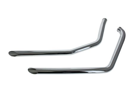 Slash Cut 1-3/4in. Drag Pipes - Chrome. Fits Softail 1986-2006 V-Factor