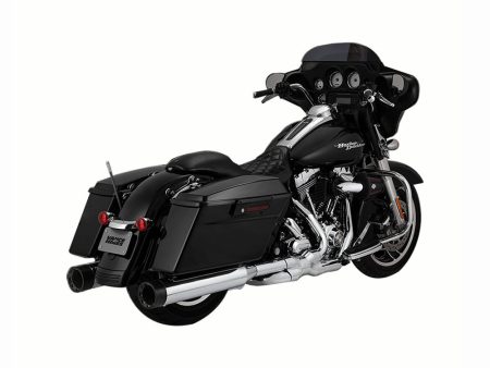 4.5in. OverSized 450 Destroyer Slip-On Mufflers - Chrome with Black End Caps. Fits Touring 1995-2016 & Trike 2017-2020 Vance and Hines