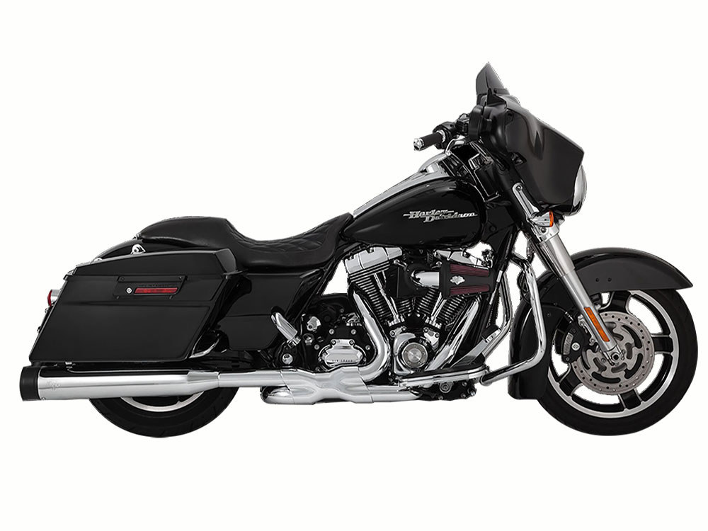 4.5in. OverSized 450 Destroyer Slip-On Mufflers - Chrome with Black End Caps. Fits Touring 1995-2016 & Trike 2017-2020 Vance and Hines - Image 3