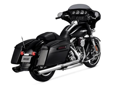 4in. Twin Slash Round Slip-On Mufflers - Chrome. Fits Touring 2017up Vance and Hines