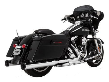 4in. Eliminator 400 Slip-On Mufflers - Chrome with Black End Caps. Fits Touring 2017up Vance and Hines