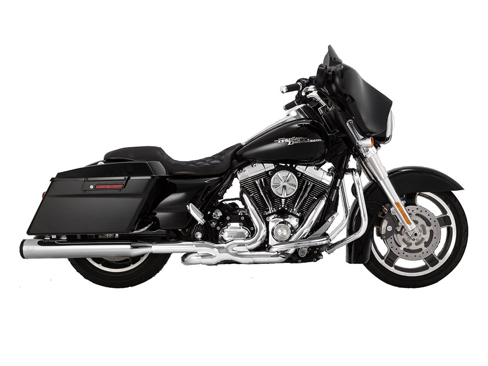 4in. Eliminator 400 Slip-On Mufflers - Chrome with Black End Caps. Fits Touring 2017up Vance and Hines - Image 2