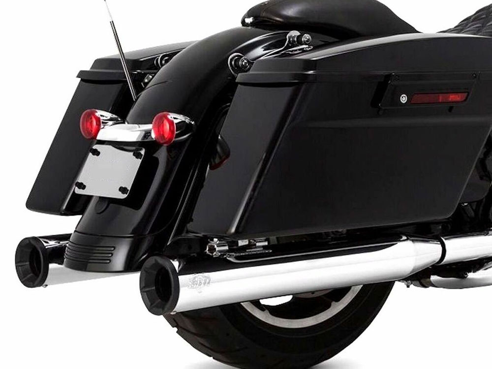 4in. Eliminator 400 Slip-On Mufflers - Chrome with Black End Caps. Fits Touring 2017up Vance and Hines - Image 3