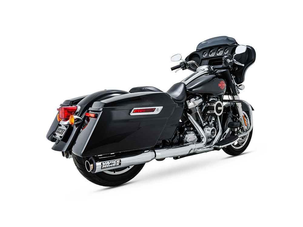4in. Supersport Slip-On Mufflers - Chrome. Fits Touring 2017up Vance and Hines