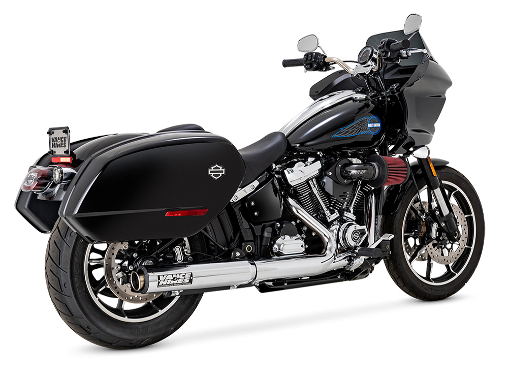 4in. Supersport Slip-On Muffler - Chrome. Fits Softail Street Bob, Low Rider S, Low Rider ST & Heritage 2025up Vance and Hines