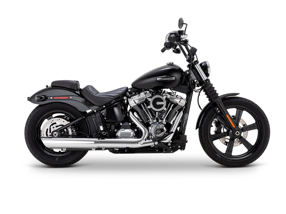 4in. Twin Slash Slip-On Muffler - Chrome. Fits Softail Street Bob, Low Rider S, Low Rider ST & Heritage 2025up Vance and Hines - Image 2