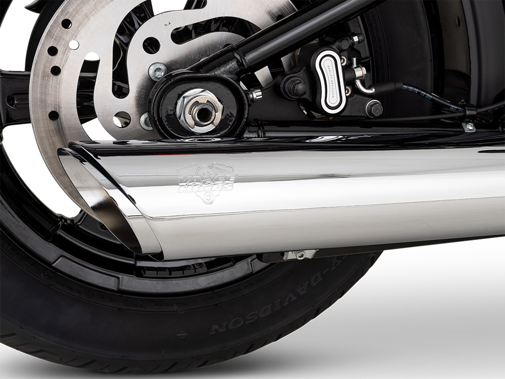 4in. Twin Slash Slip-On Muffler - Chrome. Fits Softail Street Bob, Low Rider S, Low Rider ST & Heritage 2025up Vance and Hines - Image 4