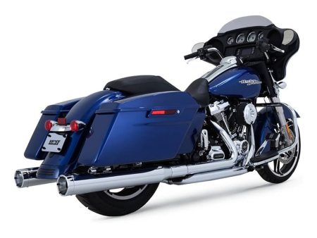 4in. Monster Round Slip-On Mufflers - Chrome with Chrome End Caps. Fits Touring 2017up Vance and Hines