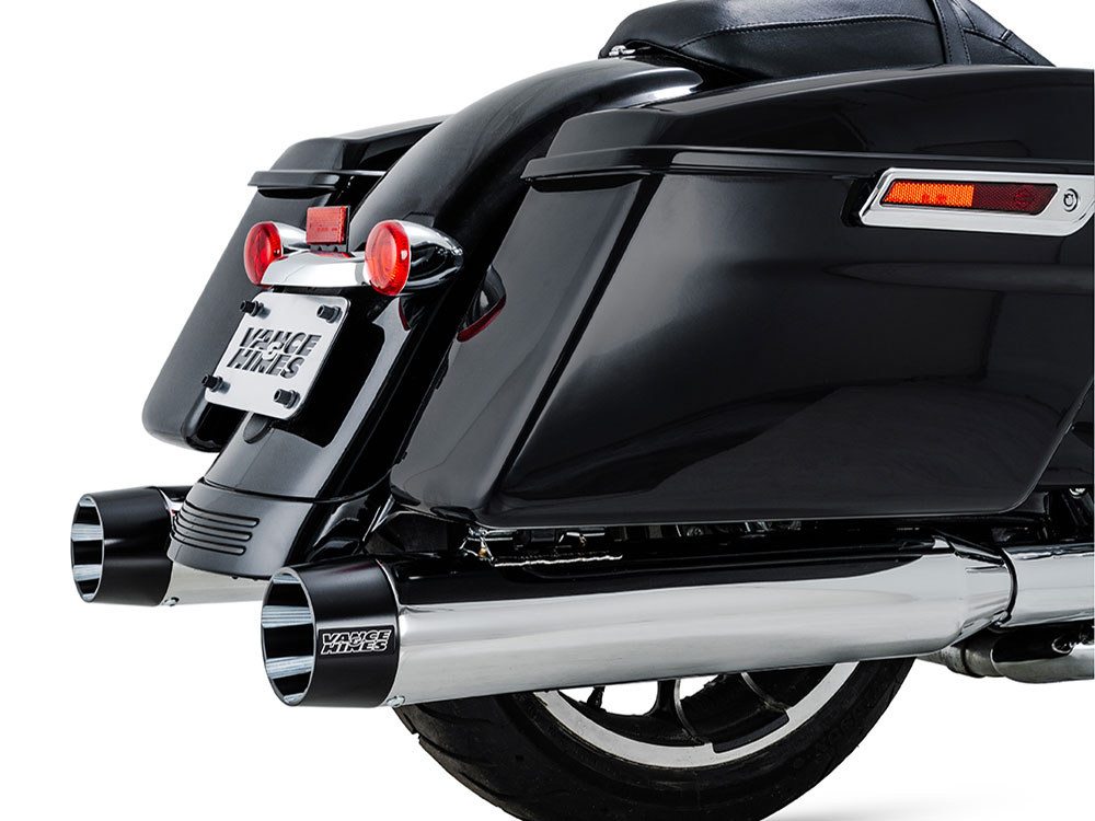 4.5in. Blackbird 450 Slip-On Mufflers - Chrome with Black End Caps. Fits Touring 2017up Vance and Hines - Image 3