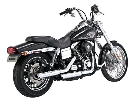 3in. Twin Slash Slip-On Mufflers - Chrome. Fits Dyna 1995-2017 Vance and Hines