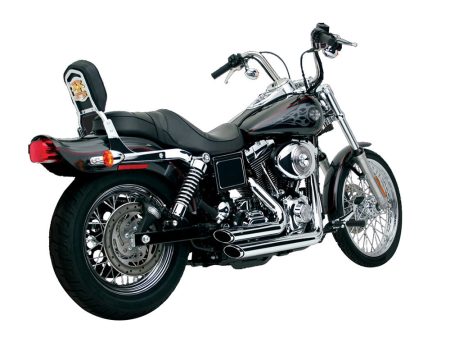 Shortshots Staggered Exhaust - Chrome. Fits Dyna 1991-2005 Vance and Hines
