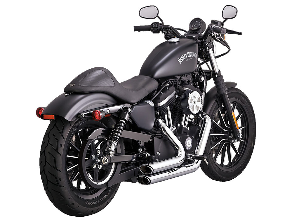Shortshots Staggered Exhaust - Chrome. Fits Sportster 2014-2021 Vance and Hines - Image 2