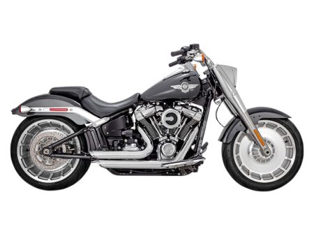 Shortshots Staggered Exhaust - Chrome. Fits Breakout & Fat Boy 2018up Vance and Hines