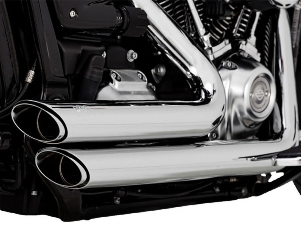 Shortshots Staggered Exhaust - Chrome. Fits Breakout & Fat Boy 2018up Vance and Hines - Image 3