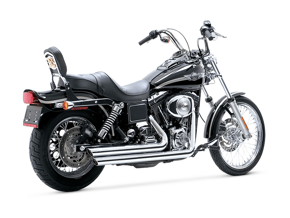 Big Shots Staggered Exhaust - Chrome. Fits Dyna 1991-2005 Vance and Hines - Image 2