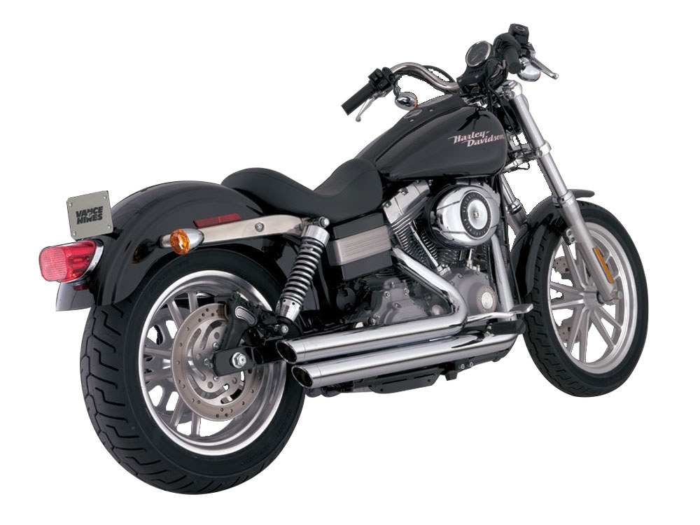 Big Shots Staggered Exhaust - Chrome. Fits Dyna 2006-2017 Vance and Hines - Image 2