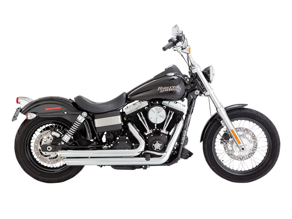 Big Shots Staggered Exhaust - Chrome. Fits Dyna 2006-2017 Vance and Hines