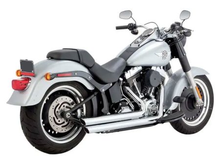 Big Shots Staggered Exhaust - Chrome. Fits Softail 1986-2017 Non-240 Tyre Models Vance and Hines