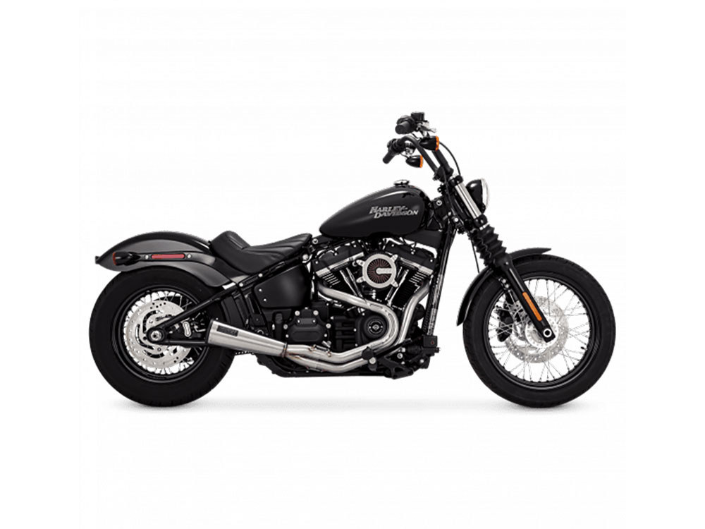 2-into-1 Upsweep Exhaust - Stainless Steel. Fits Softail 2018up Non-240 Tyre Models Vance and Hines